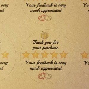 120 Labels Kraft Brown Thank You For Your Purchase